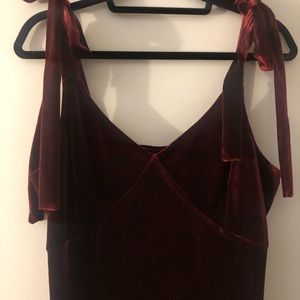 Long burgundy velvet dress sz XL